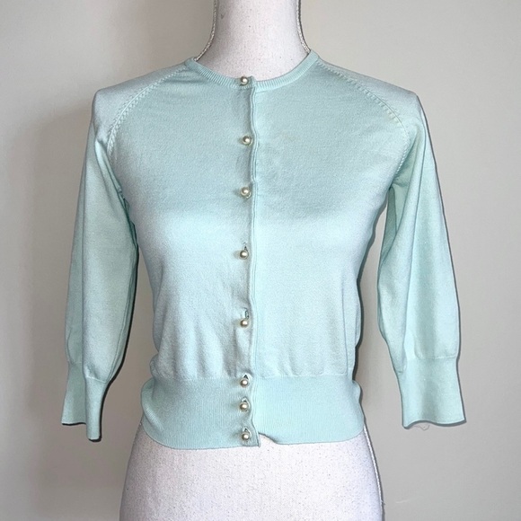 Moda International Silk Pearl Button Cardigan - Picture 3 of 6